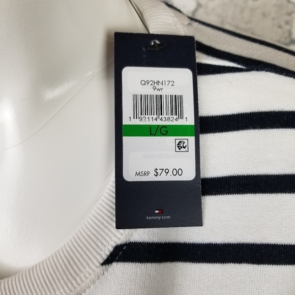 Tommy Hilfiger Sweatshirt Striped Spellout Large - Picture 5 of 8